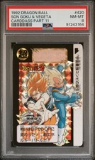 Dragon Ball Son Goku Vegeta No. 420 Holo Carddass Part 11 1992 PSA 8 NM-MT