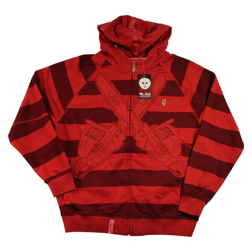 LRG Friday The 47th Hoodie Mens L Red Stripe Chainsaw Graphic Cotton $100 NEW