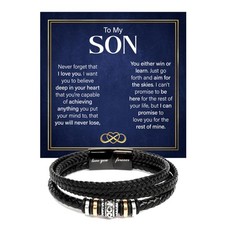 To My Son Bracelet from Mom or Dad Love You Forever Never Alone Bracelet