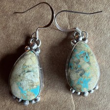 Sterling Silver Southwestern Style Turquoise Dangle Earrings