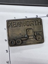 Vintage Kenworth Semi Truck Belt Buckle PPI Trucker Retro Cowboy Rodeo BRASS 