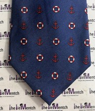 BROOKS BROTHERS Boys  Red Fleece  Navy Nautical Design Adjustable Neck Tie NEW