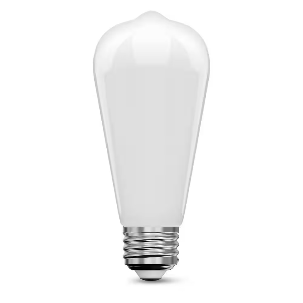 40-Watt Equivalent ST19 Dimmable Straight Filament E26 Opal LED Light Bulb, Soft