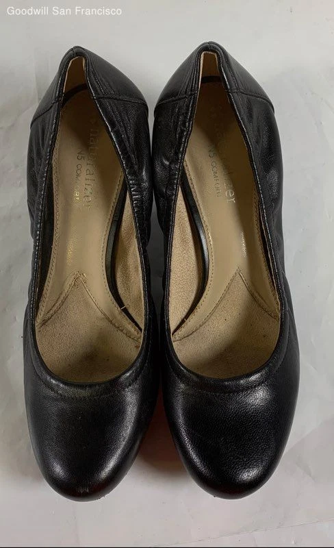 Naturalizer N5 Comfort Black Leather Round Toe Block Pump Womens Heels Size 6M - Image 2 of 4