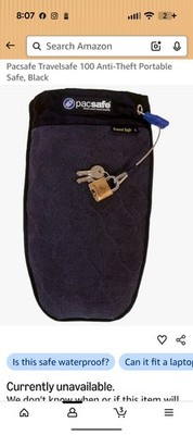 Pacsafe Travelsafe 100 Exomesh Portable Anti-Theft 3L Bag 13''x8''