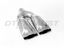 Stainless Steel Dual Bow Tie Exhaust Tip 2.25 Inlet 9.5 Outlet 13.5 Long