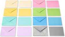 Single Panel Blank Cards Bulk with Envelopes, Pastel Colors 100-Count