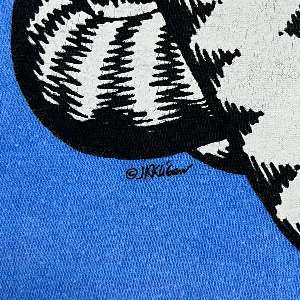 Vintage Kliban Crazy Shirts Cat Birthday Shirt Mens Large Blue Graphic Hawaii - Image 4 of 4