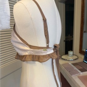 Y2k satin For love & lemons skivvies lingerie dainty bra top blush and brown S