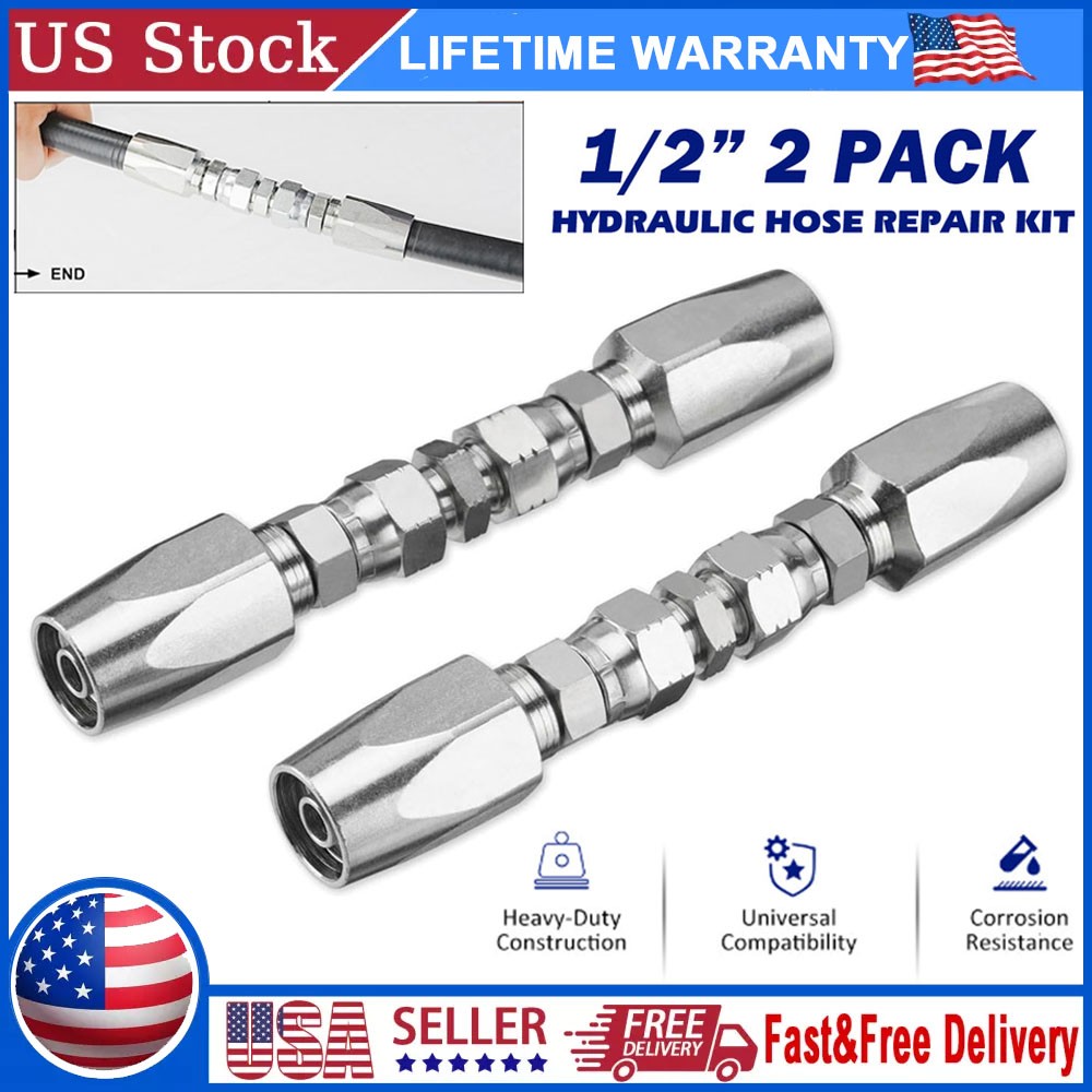 Hydraulic Hose Repair Kit 1/2 inches -08 (R2) 2-Wire Reusable Hydraulic Fittings