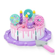 Wooden Cake Toys for Toddlers 2-5  Pretend Play Birthday Cake Cookies