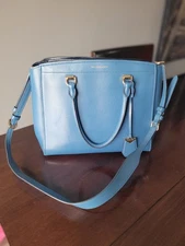 Michael Kors Leather Handbag Shoulder Strap And Crossbody Purse Medium Blue