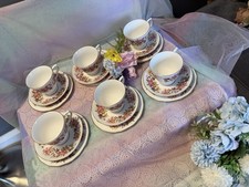 Vintage Colclough Bone China Tea Trio Set x6 Floral Pattern 8381 Made in England