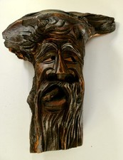 Wurzelholz Figur Holzfigur Holzskulptur Waldgeist Holz Männchen Gesicht groß
