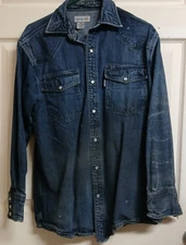 Carhartt  Western Denim Shirt  MED or Large Perfect & Distressed