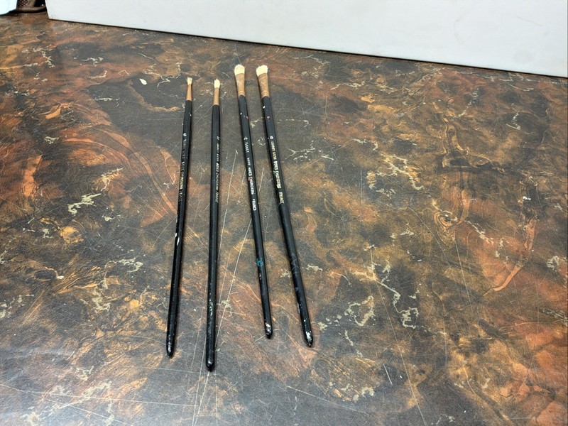 Vintage Isabey Boies Chunkin Paint Brush #1 & #2 #4 & #5 Lot Of 4