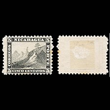 6311 Nicaragua SG5 5C Black 1869. Sc#5 Mi5 Mint MH. C£50