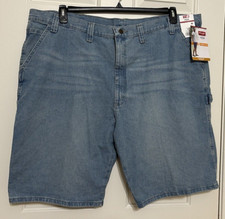 NWT Wrangler size 48 light wash blue jean carpenter shorts Mens