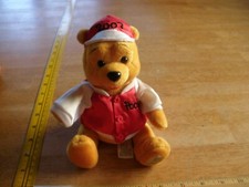 Winnie the Pooh 2003 red silky outfit bean bag plush 2000s Disney NWT Theme Park