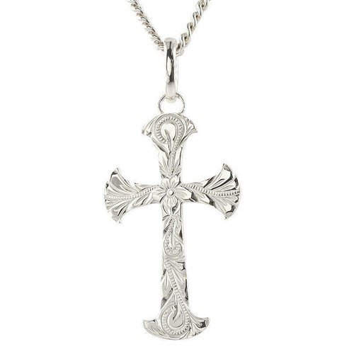 Necklace Men s Hawaiian Jewelry Kihei Cross Pendant Top Silver SV925