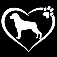I Love My Rottweiler White Vinyl Decal Car Window Truck Laptop Tablet Notebook