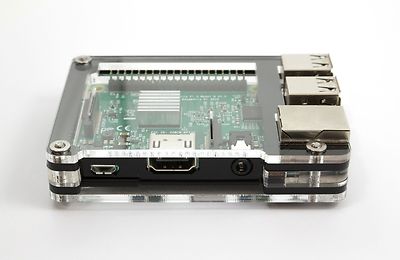 Zebra Slim Case (schwarzes Eis) ~ für Raspberry Pi 3B+, 3, Pi 2, Pi B+ von C4Labs