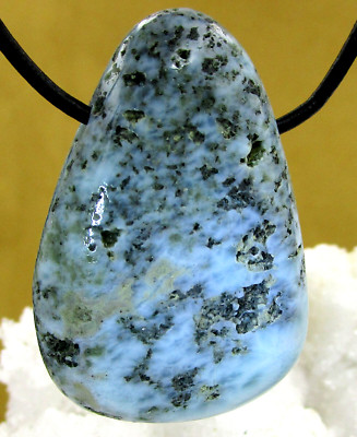 LARIMAR   XL  Freeform  Anhänger   TROMMELSTEIN  GEBOHRT Heilstein    Nr.2 