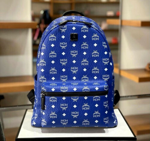 royal blue mcm backpack