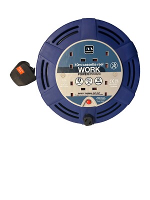 Masterplug MCT1010/4BL vier Buchsen Kassettenspule Verlängerungskabel 10m neu unbenutzt 