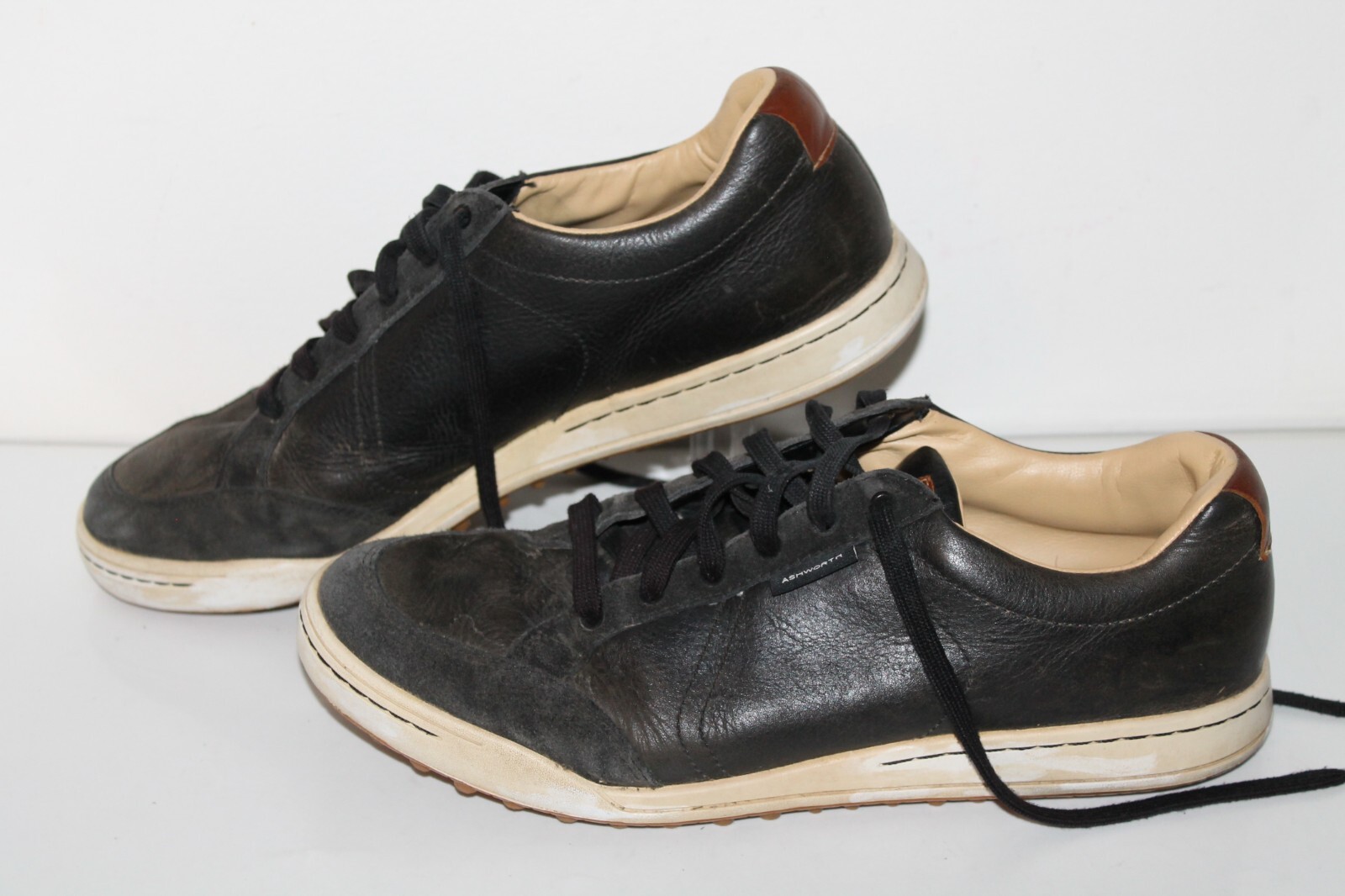 Ashworth Cardiff Golf Shoes, #G54170, Black, Leather, Spikeless, Mens 11.5