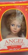 Angel Head Hands Set Doll Making Fibre Crafts Vtg Short Blonde Hair Blue Eyes