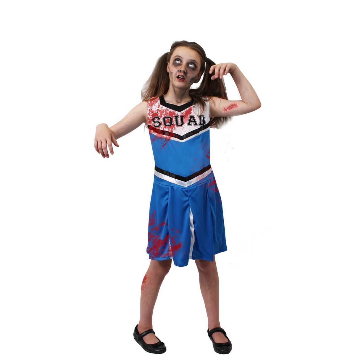 CHILDRENS GIRLS BLUE ZOMBIE CHEERLEADER SCHOOL