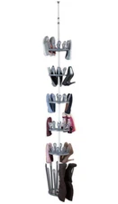 Wenko Telescopic Shoe/Boot Rack Rotating Shelf 6-Rings Vertical Storage Achilles