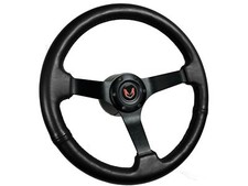 1967-68 Pontiac Firebird Trans Am 6-bolt Black Leather Steering Wheel Kit Solid