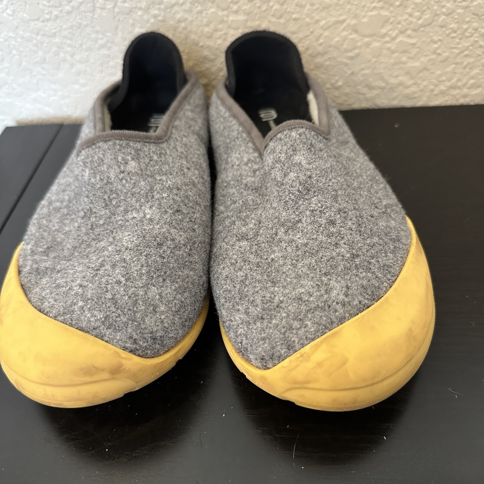 SAOLA Ciabatta classica lana Mahabis grigio giallo suola rimovibile donna EU 38 US 7 5