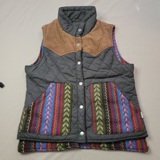 Vintage Element Womens Multicolor Fair Isle Snap Button Front Vest Jacket Size P