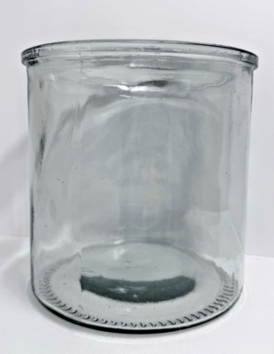 CLEAR GLASS JAR CONTAINER USE FOR UTENSILS STORAGE LAUNDRY PODS ETC 5.5'' X 6''
