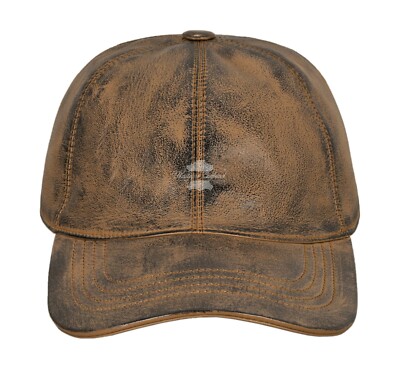 Neues Design Unisex Baseball Cap Echtleder verstellbar Freizeit und Sport Caps