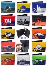 NFL,NBA,MLB Team Printed logo Leather Men's Bi-Fold Wallet