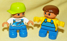 PLASTIC FIGURES FIGURINES BOY OVERALLS HAT CONSTRUCTION WORKER MAN LOOSE TOY.