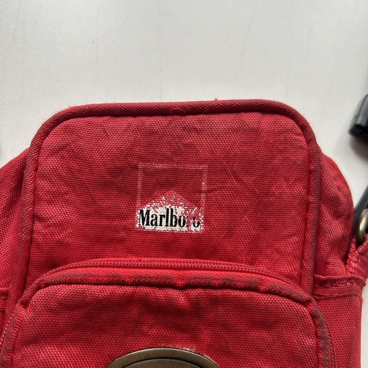 Vintage 1990s Marlboro Graphic Canon Camera Side Bag Red Vintage 1990s Marlboro Graphic Canon Camera Side Bag Red
