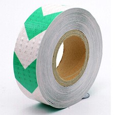3M 10M 25M 38M Reflective Safety Warning Tape Strip Sticker Arrow Green White