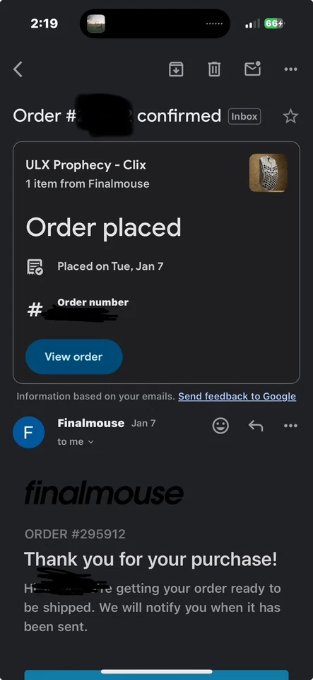 💥Finalmouse Ultralight X - Prophecy CLIX LE5000 Médio *PRÉ-VENDA CONFIRMADA* - Imagem 4 de 4