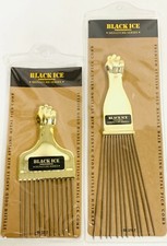 Black Ice Professional Signature Series Metal Pick Comb Gold Fist Handle 2 Style