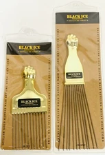 Black Ice Professional Signature Series Metal Pick Comb Gold Fist Handle 2 Style