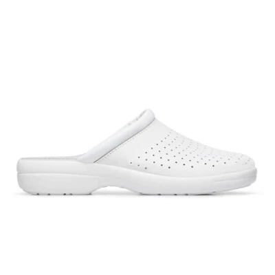 SAFEWAY Arbeitsclogs, Berufsschuhe weiß Praxis Pflege perforiert Leder OB