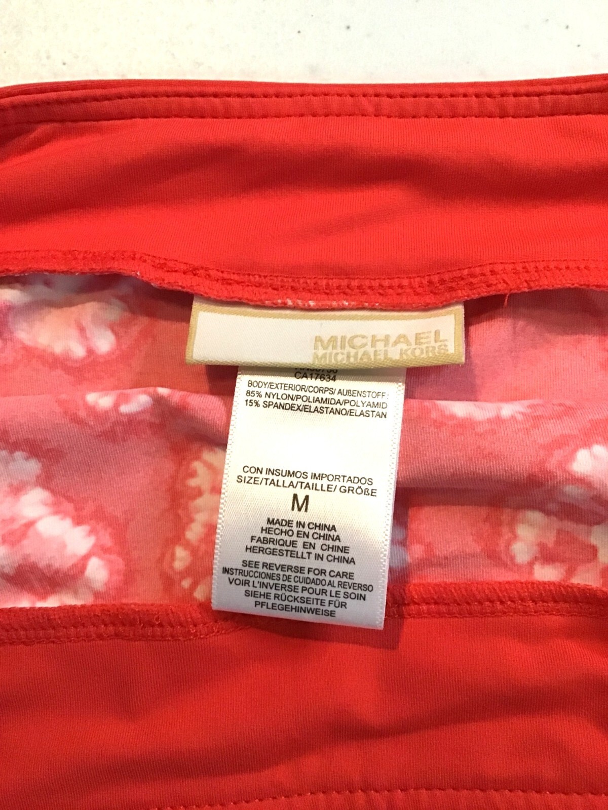 MICHAEL KORS-WOMENS CORAL LIGHT WEIGHT ELASTIC WAIST FRONT SPLIT SKIRT SIZE M thumbnail 3