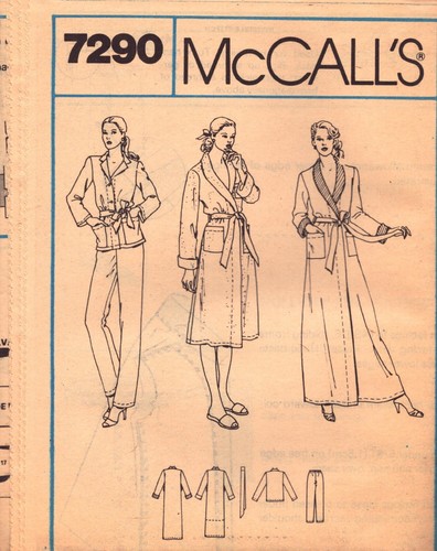 McCall's 7290 ~ Misses Robe and Pajamas in Two Lengths-Robe Has Shawl Collar- SM - Picture 3 of 4