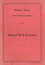 Early IH McCormick-Deering W9 Wheatland Tractor Parts Catalog Manual Farmall W-9