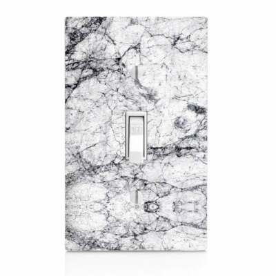White Marble Printed Light Switch Cover, Wall Decor, Cabinet Knob, Night Light